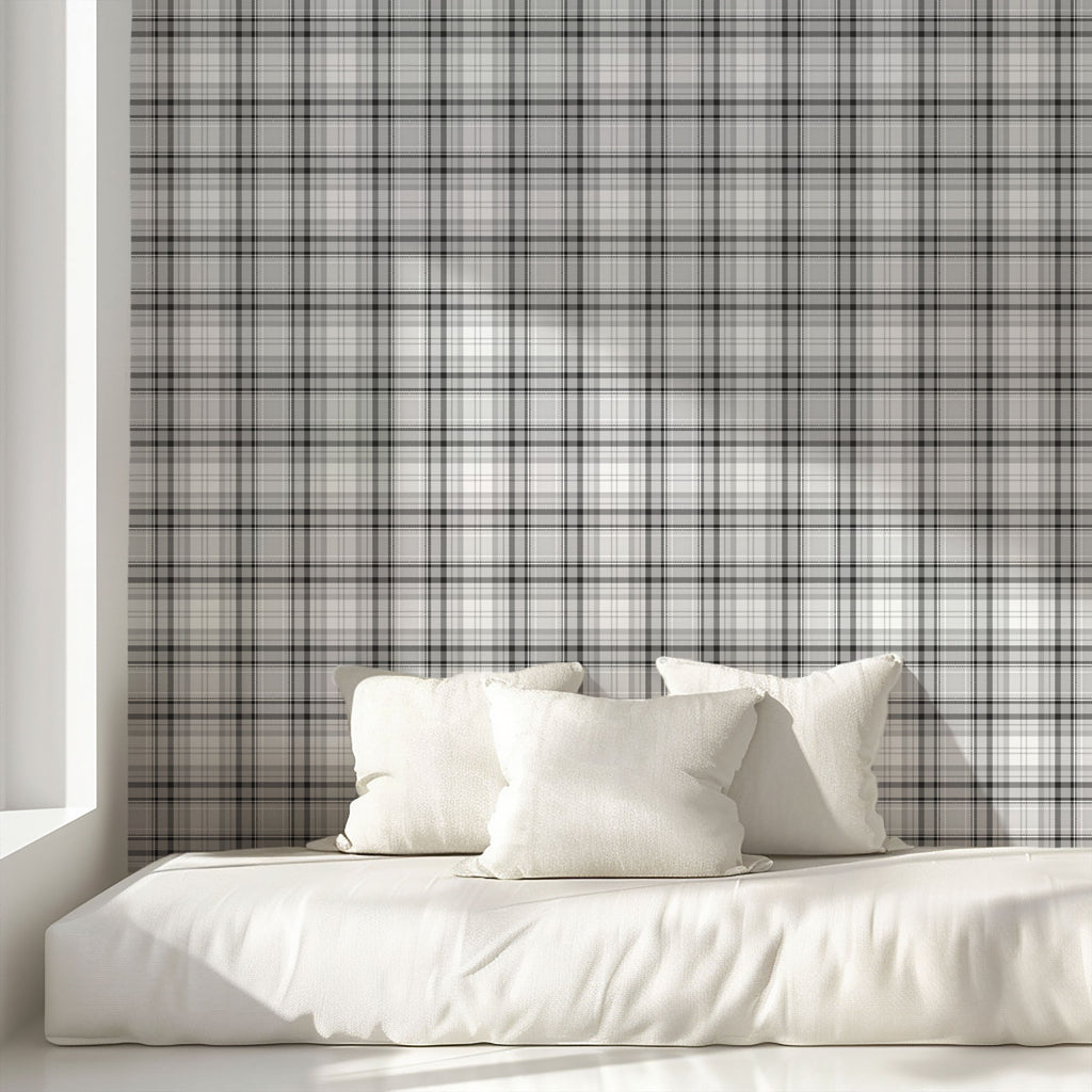 Monochrome Tartan Wallpaper