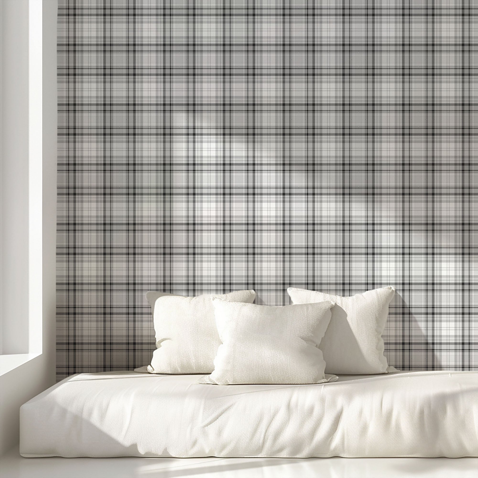 Monochrome Tartan Wallpaper