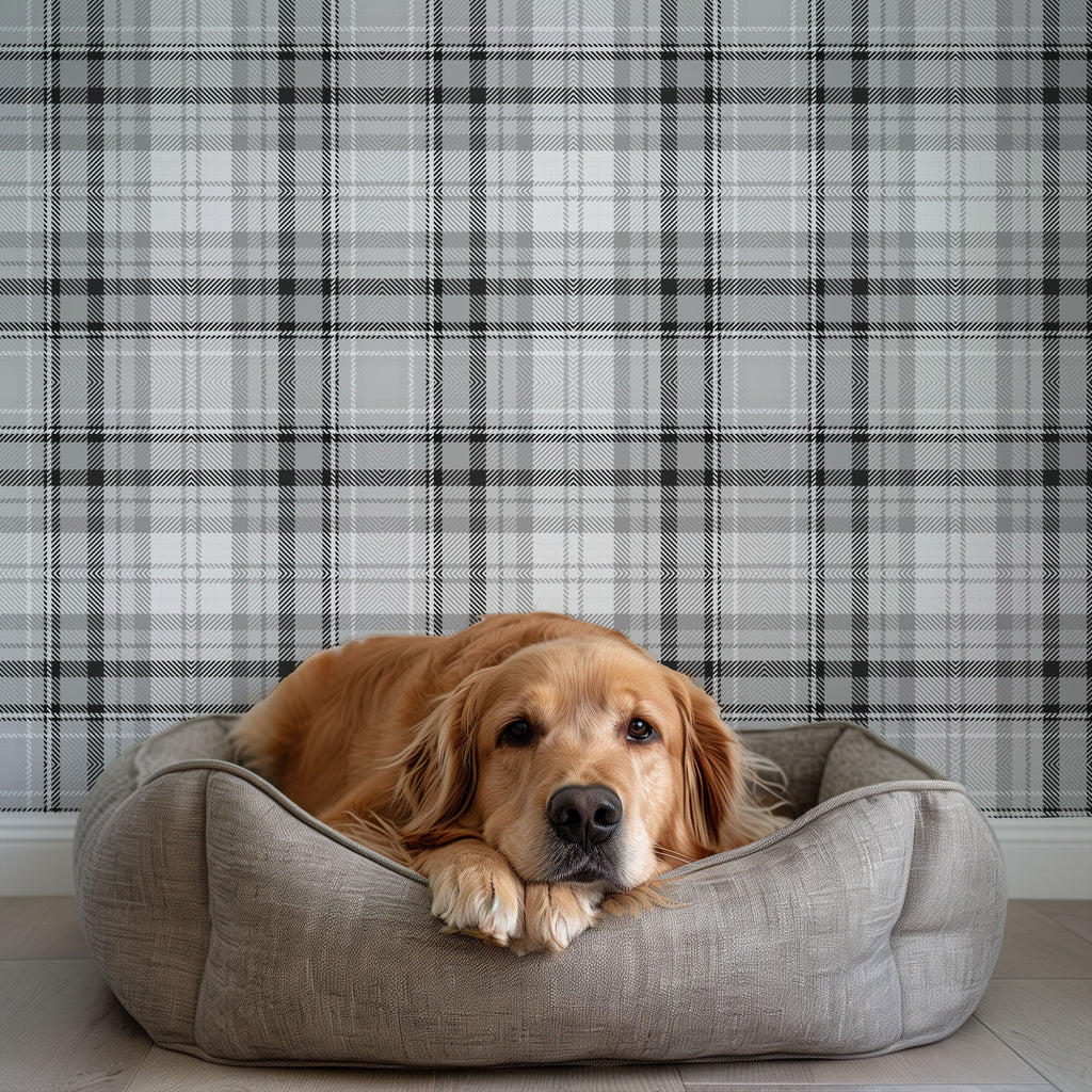 Monochrome Tartan Wallpaper