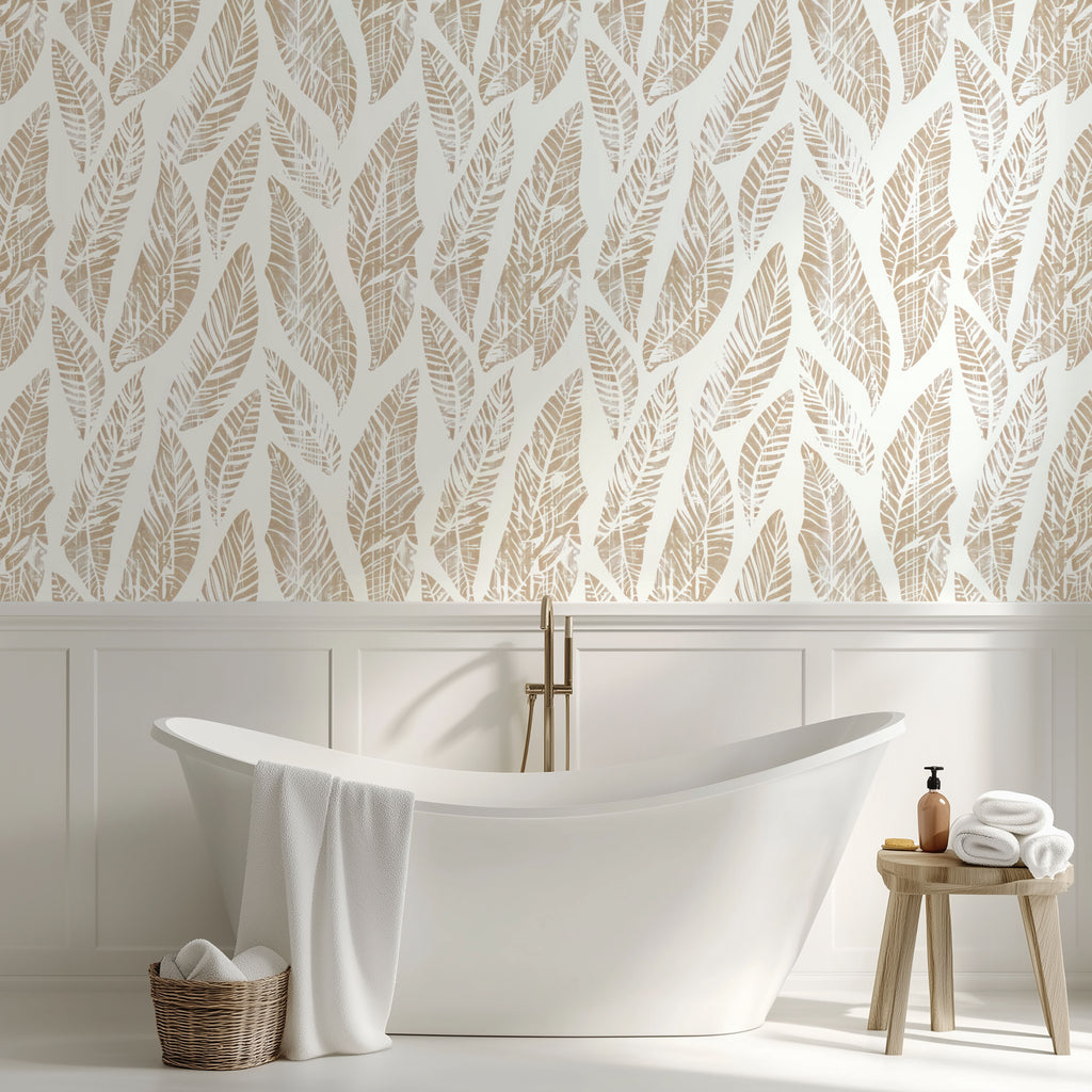 Ivory Fronds Wallpaper
