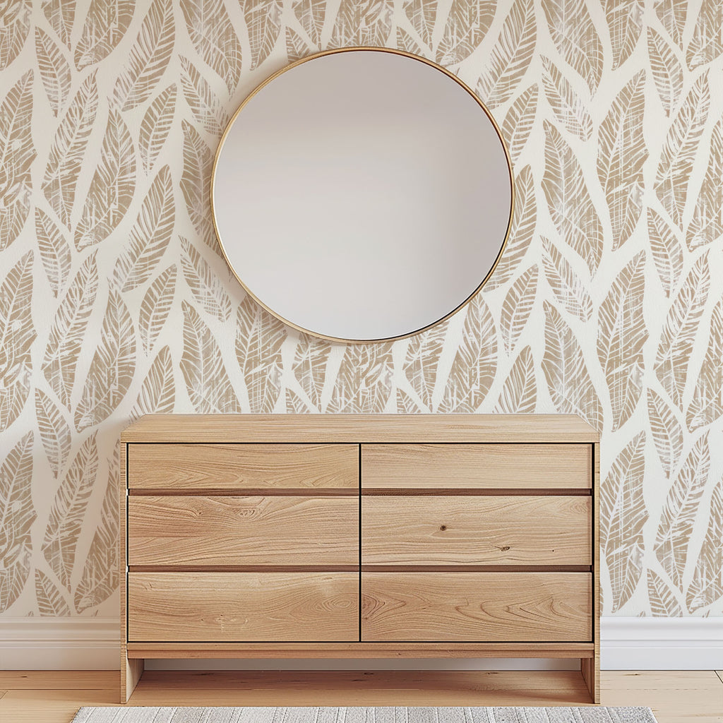 Ivory Fronds Wallpaper