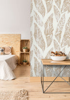 Ivory Fronds Wallpaper