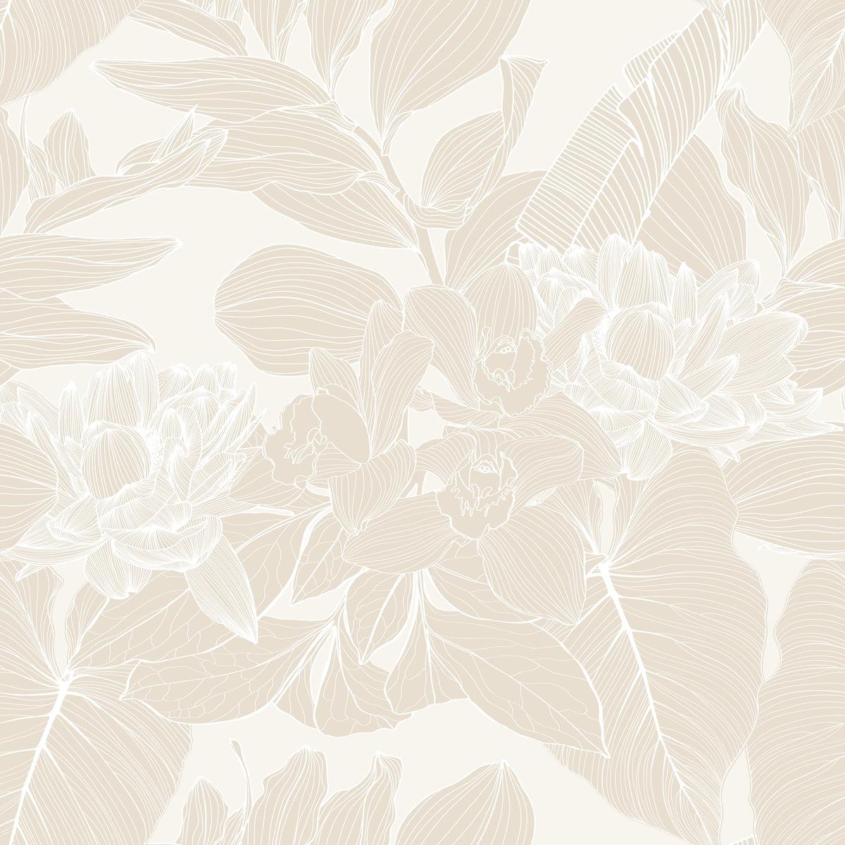 Neutral Botanical Wallpaper
