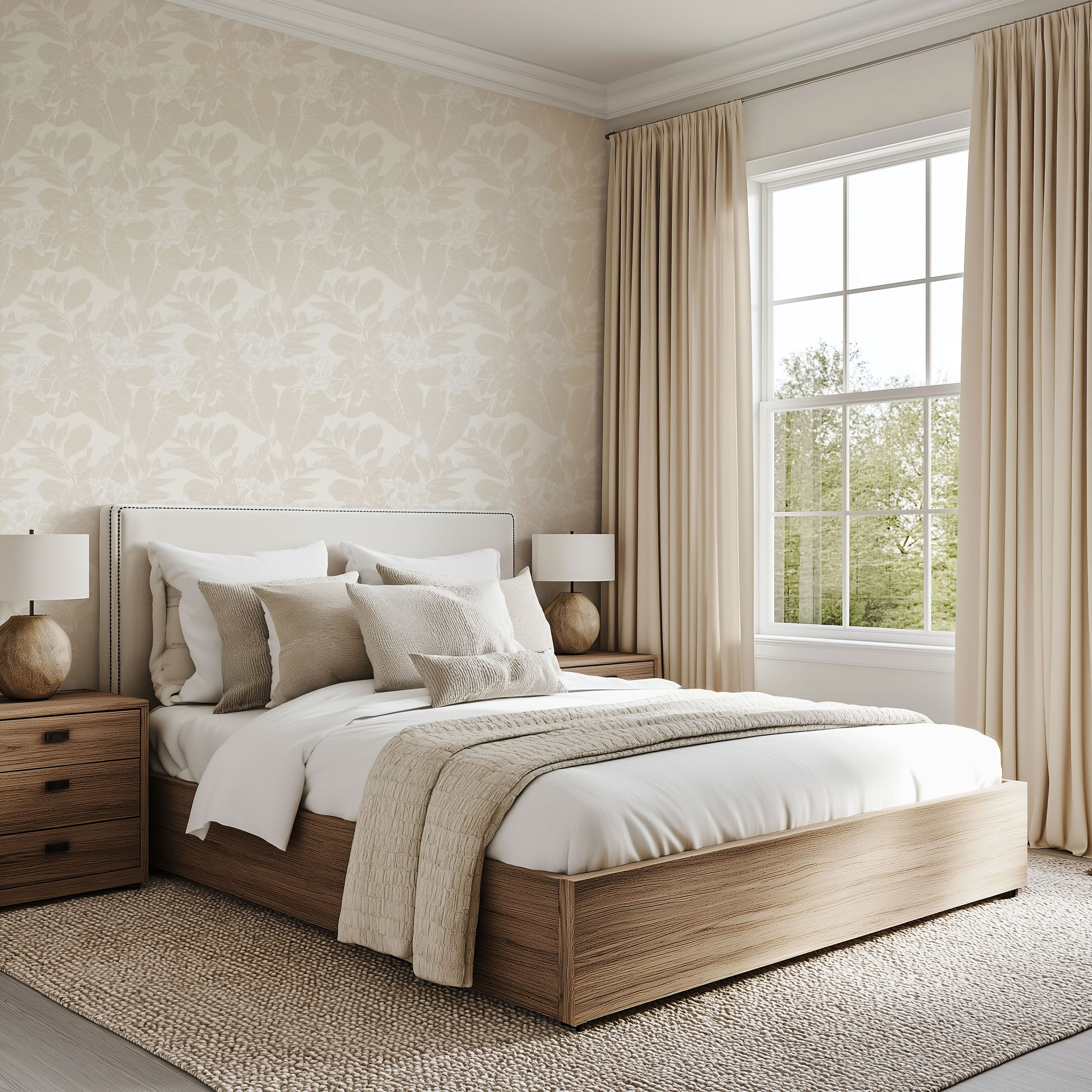 Linen Bloom Wallpaper
