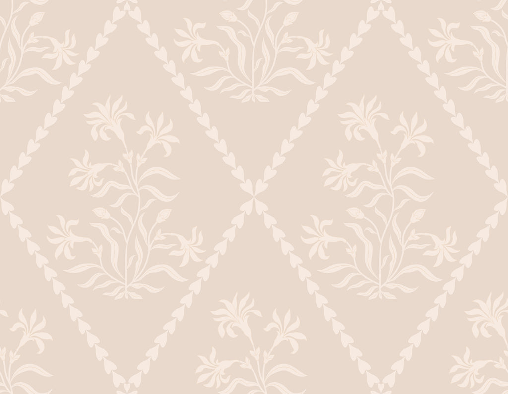 Soft Vintage Trellis Wallpaper
