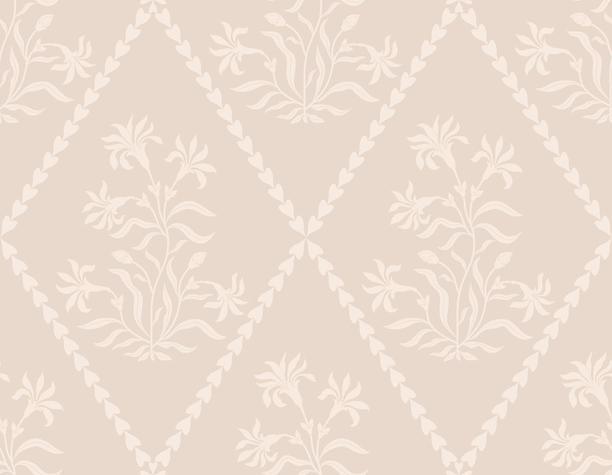 Soft Vintage Trellis Wallpaper