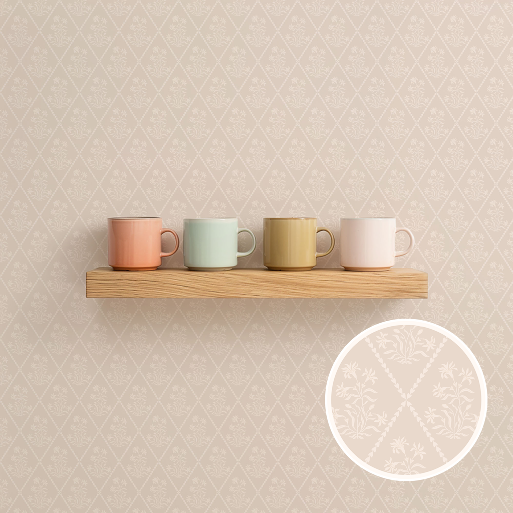 Soft Vintage Trellis Wallpaper
