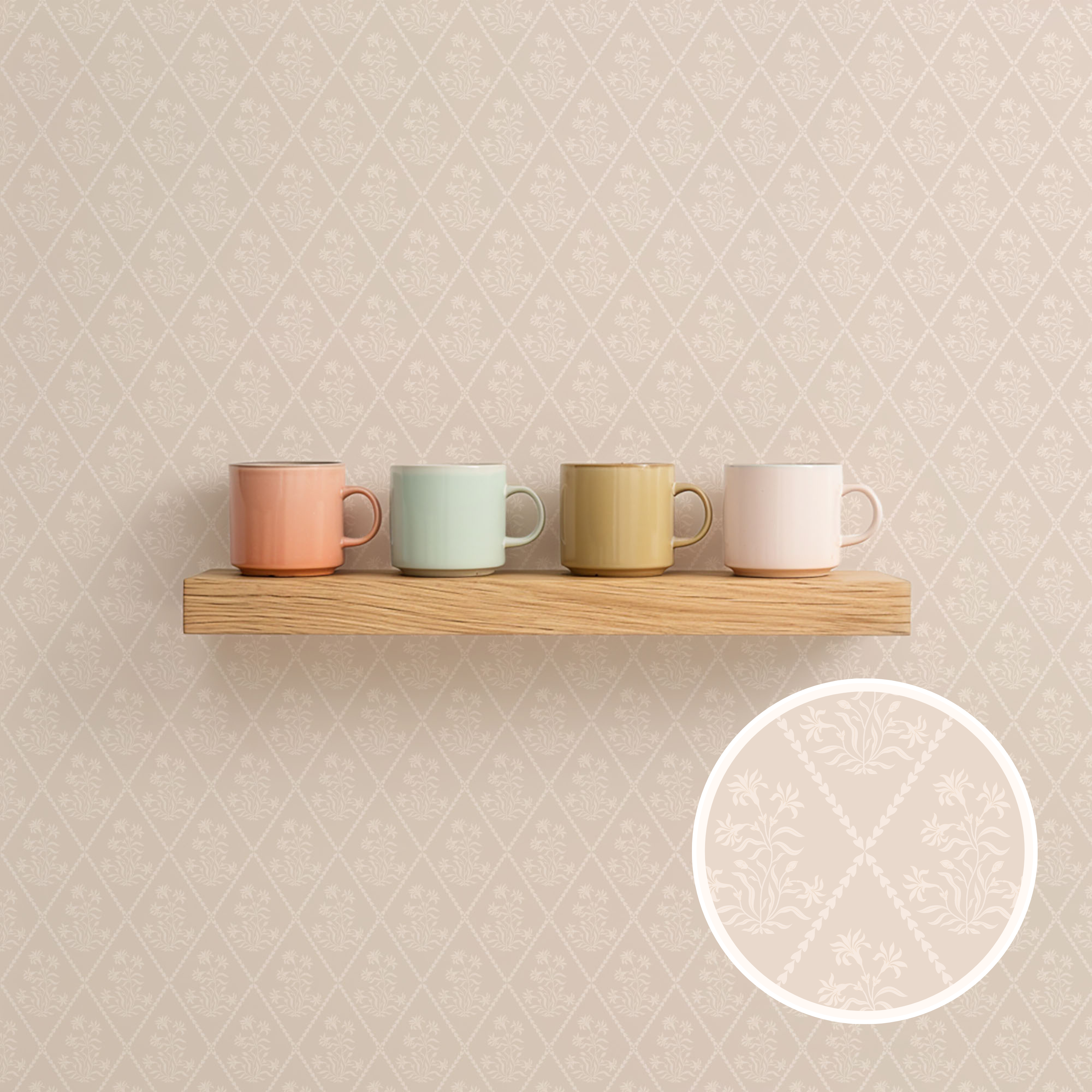 Soft Vintage Trellis Wallpaper