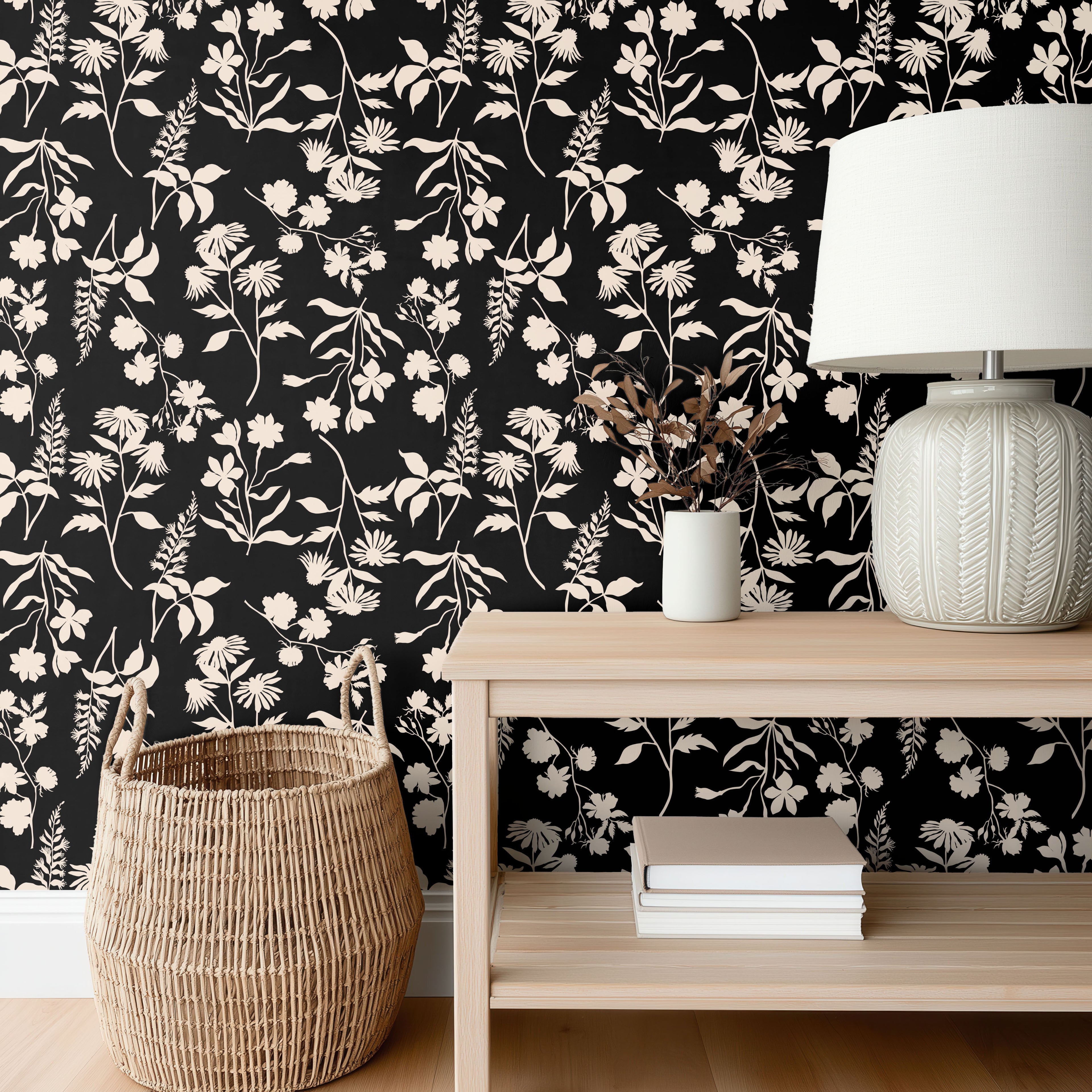 Floral Silhouette Wallpaper
