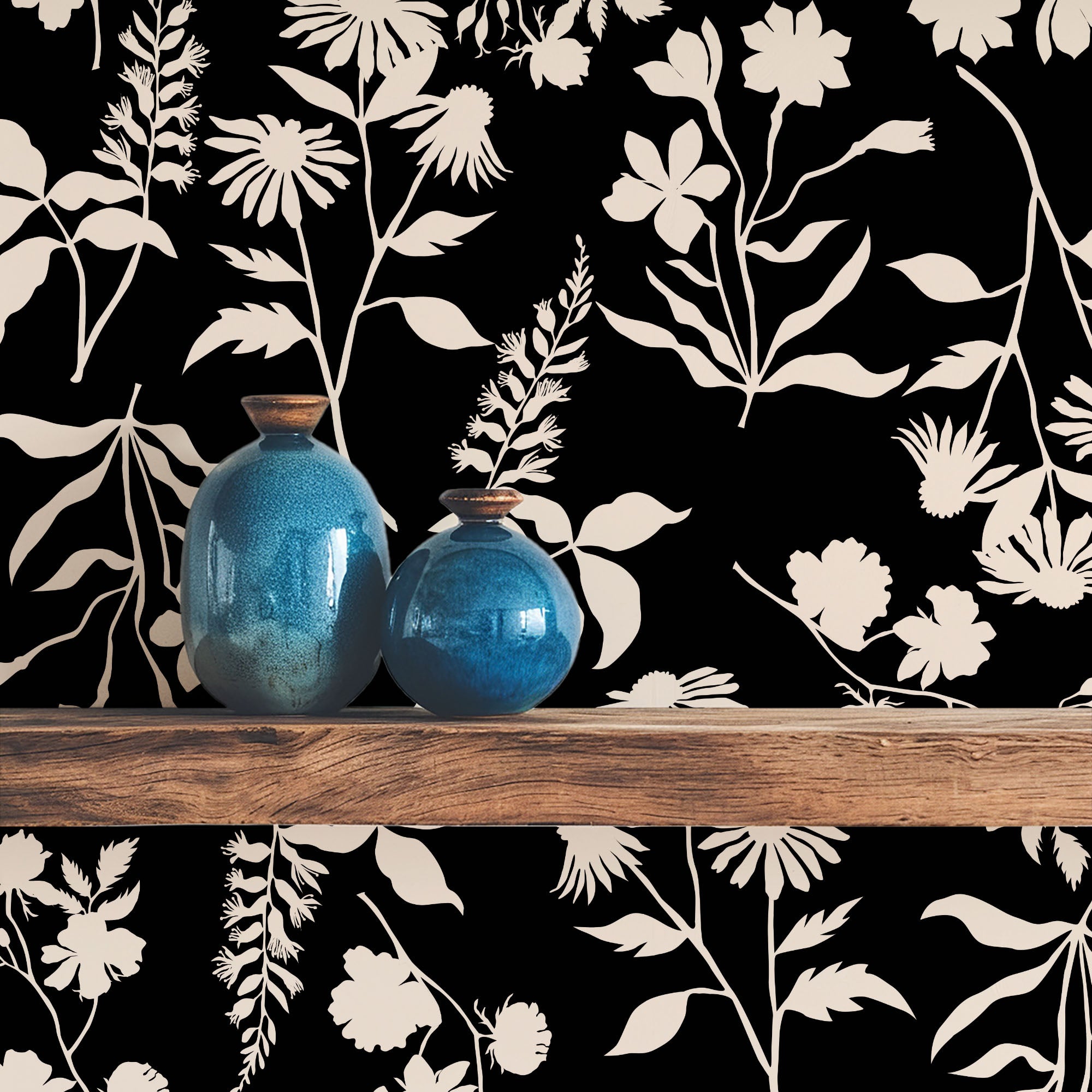 Floral Silhouette Wallpaper