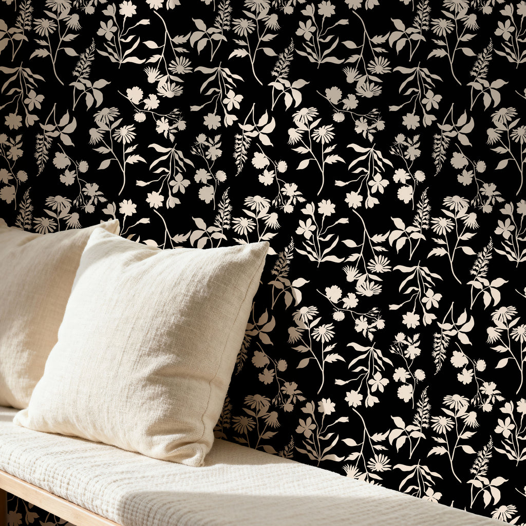 Floral Silhouette Wallpaper