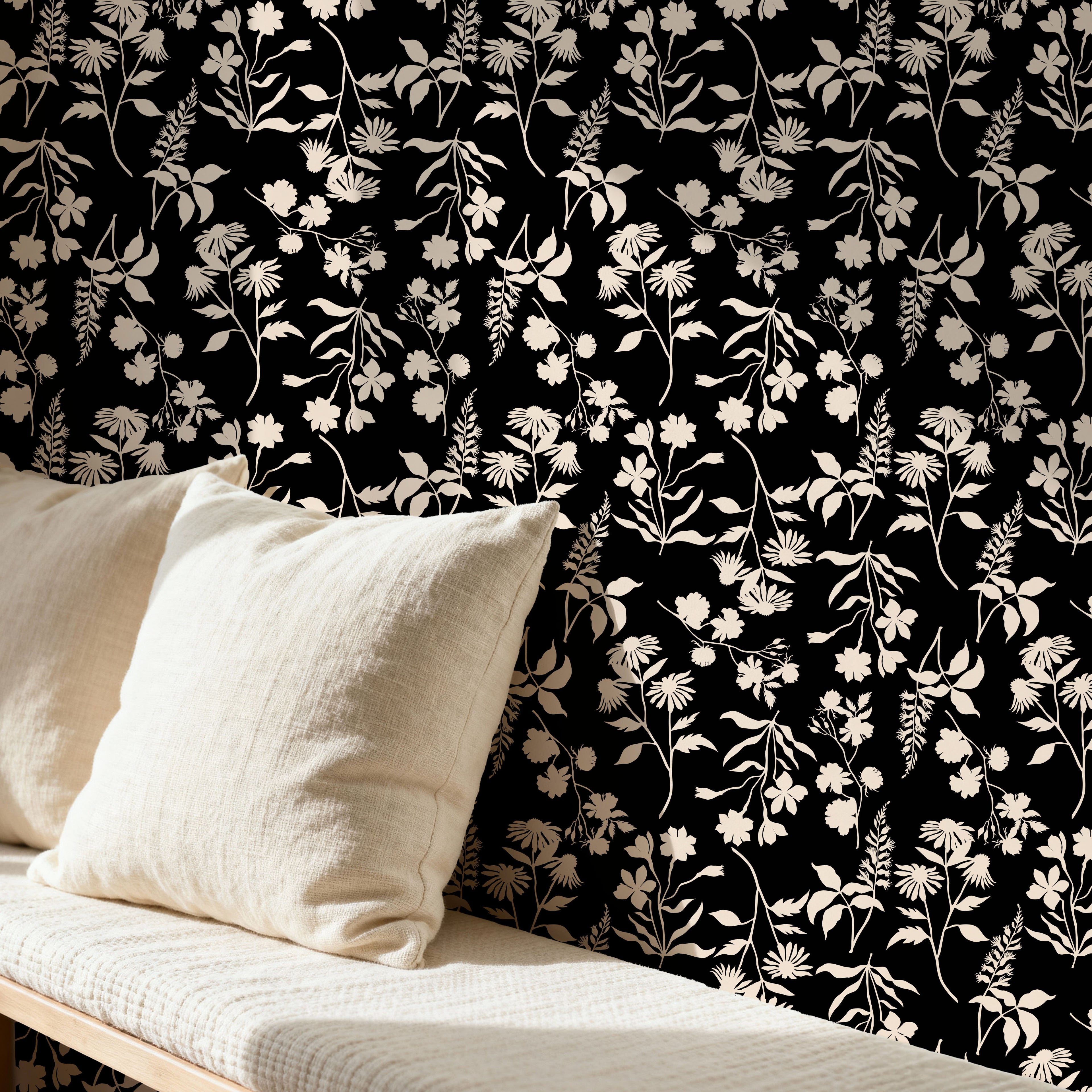 Floral Silhouette Wallpaper