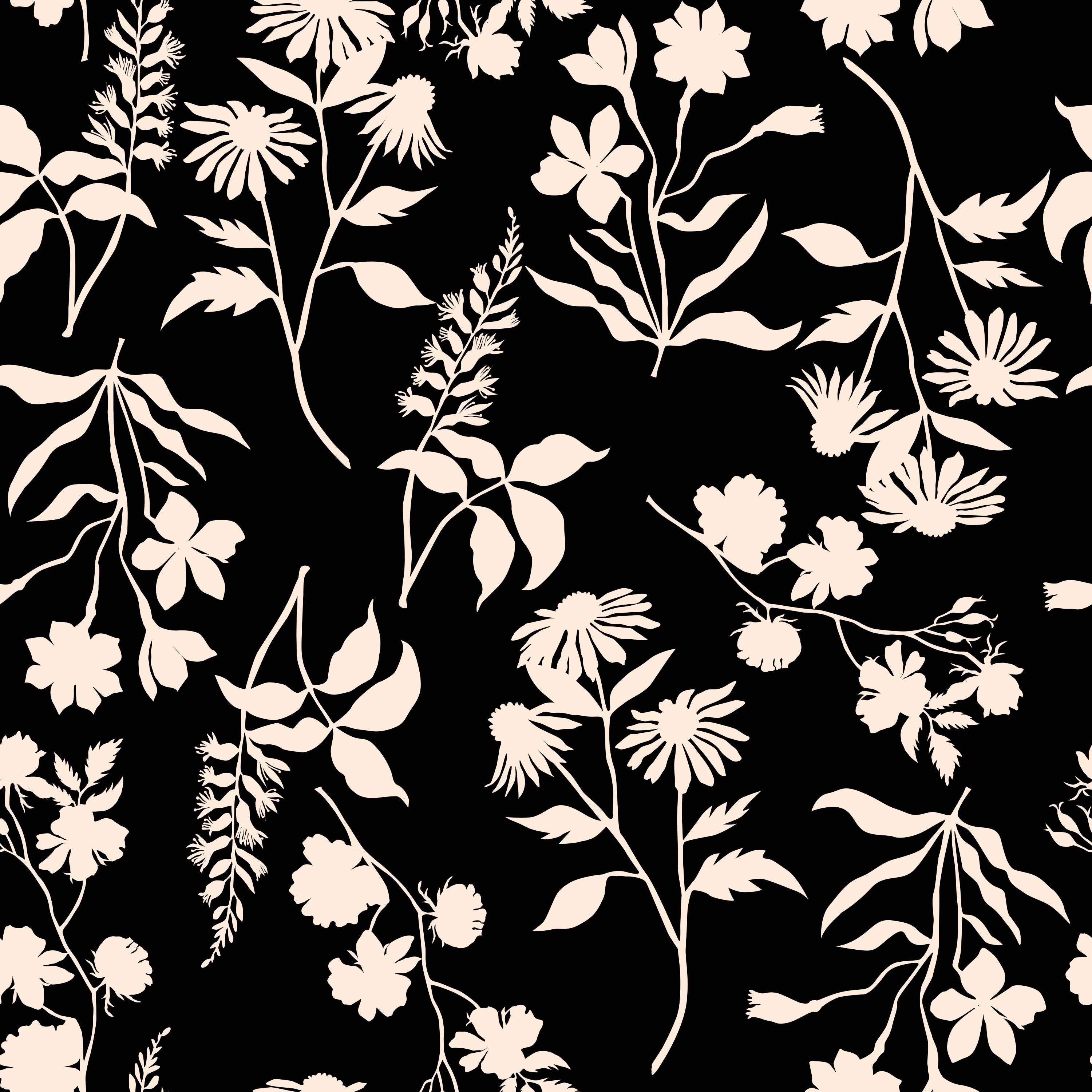 Floral Silhouette Wallpaper