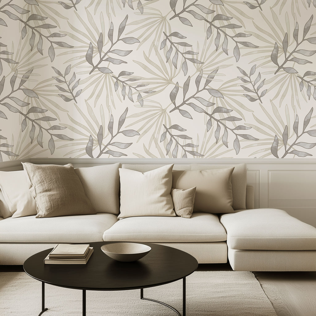 Palm Leaf Botanical Wallpaper