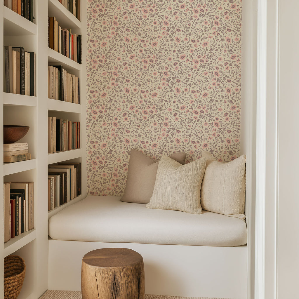Blush Ditsy Floral Wallpaper