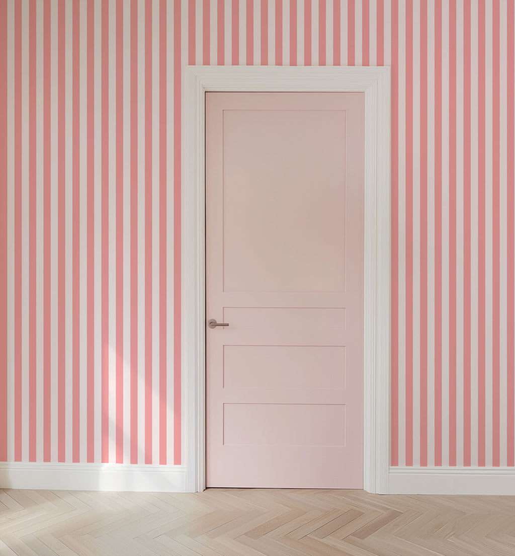 Blush Classic Stripe Wallpaper