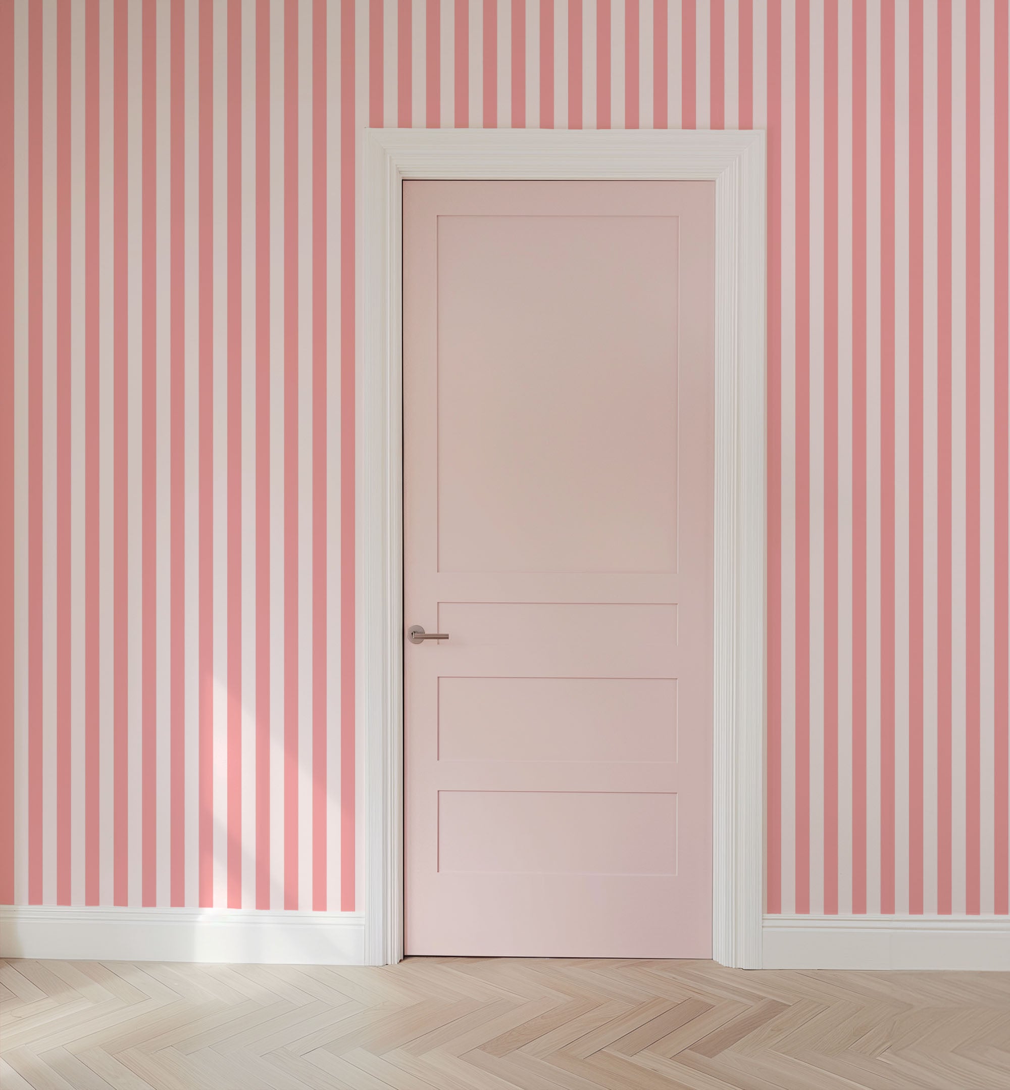 Blush Classic Stripe Wallpaper
