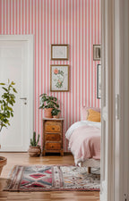 Blush Classic Stripe Wallpaper