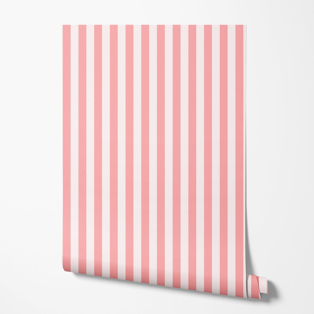 Blush Classic Stripe Wallpaper
