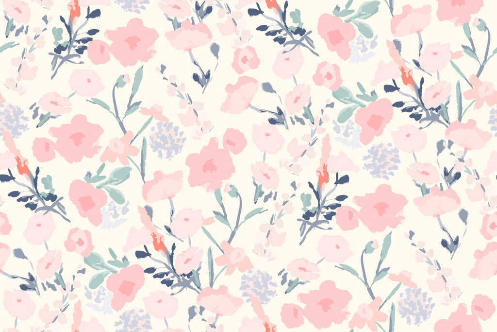 Blush Meadow Floral Wallpaper
