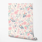 Blush Meadow Floral Wallpaper