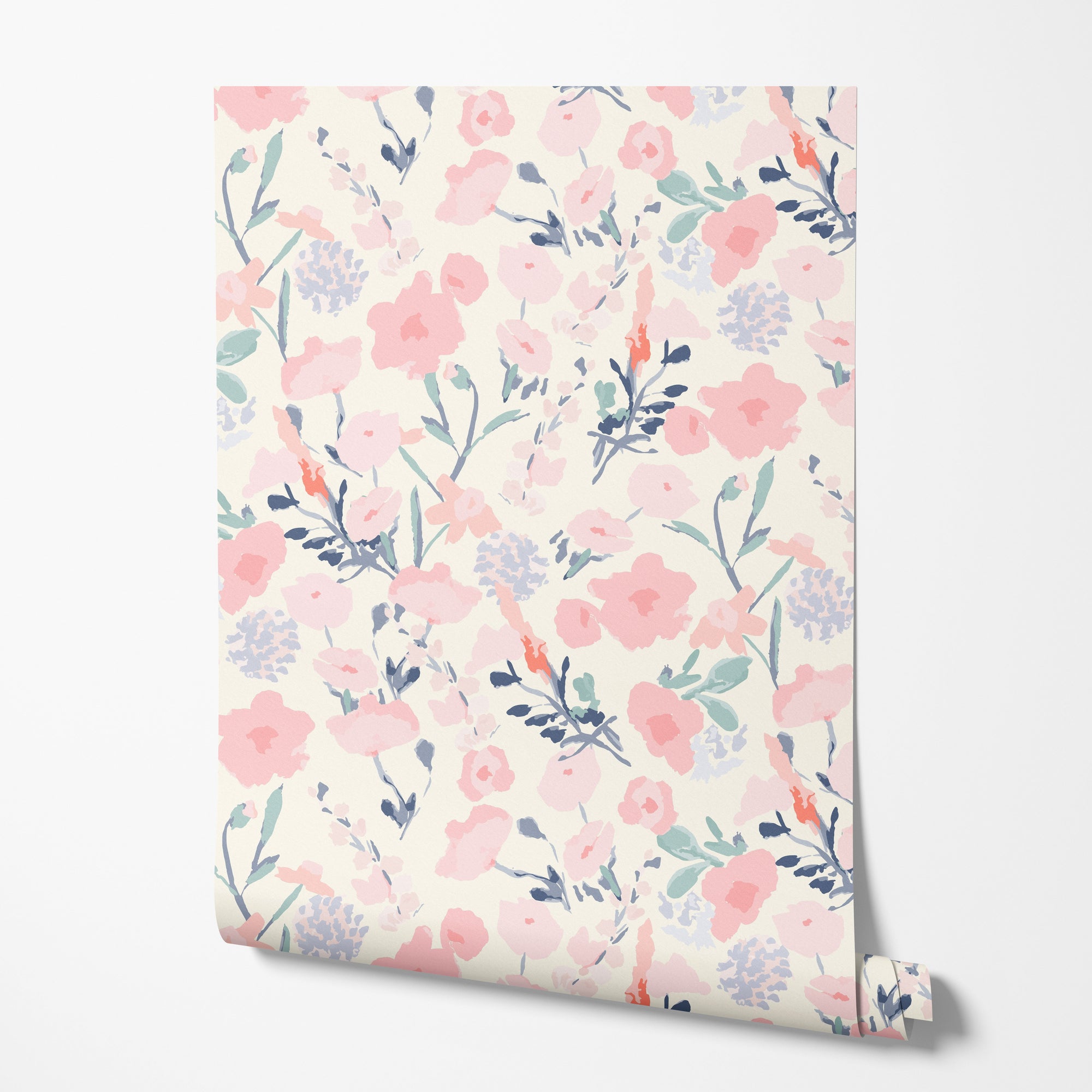 Blush Meadow Floral Wallpaper