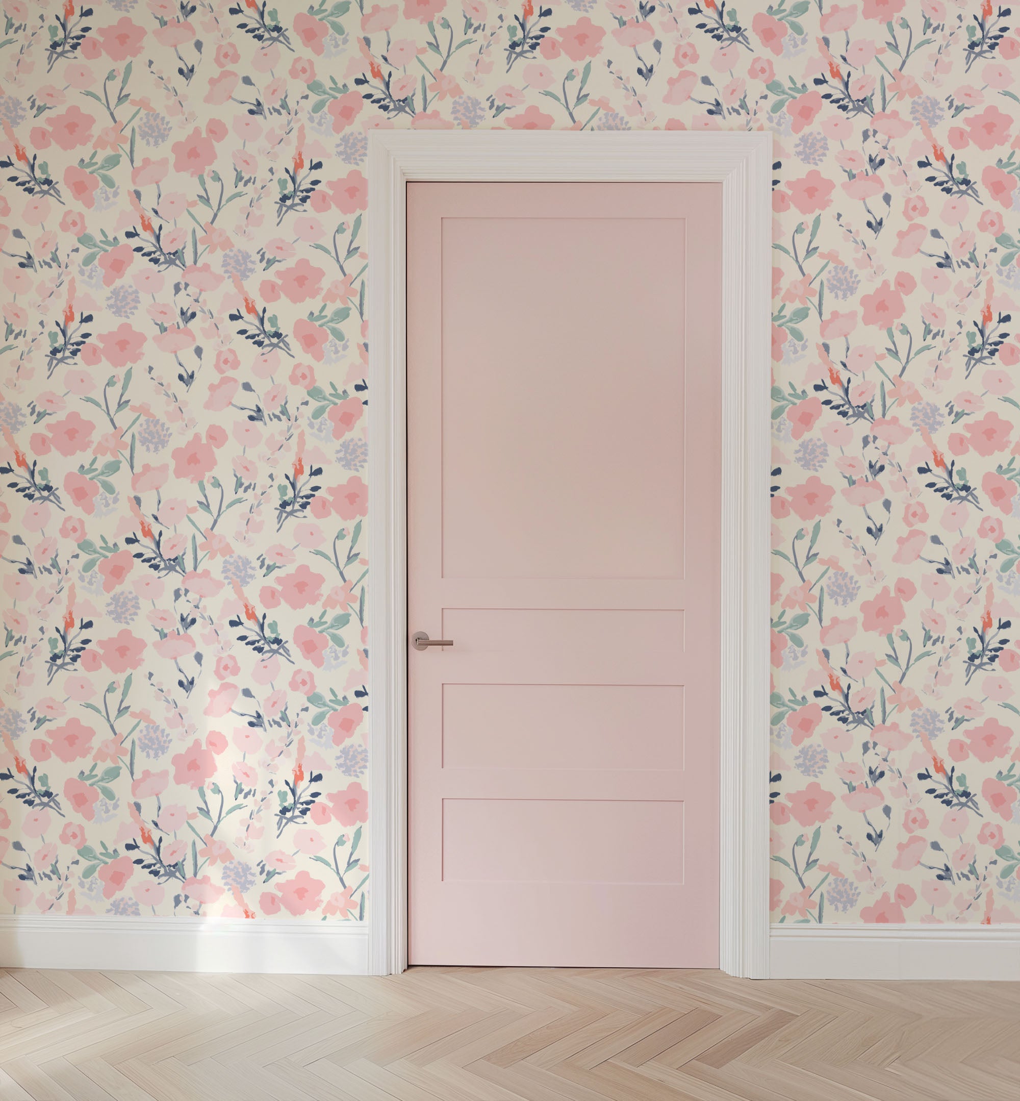 Blush Meadow Floral Wallpaper
