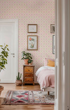 Blush Tulip Lattice Wallpaper