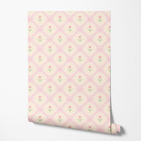 Blush Tulip Lattice Wallpaper