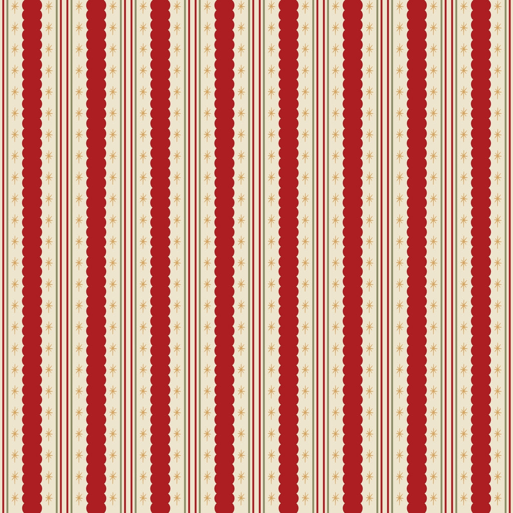 Scarlet Heritage Stripe Wallpaper