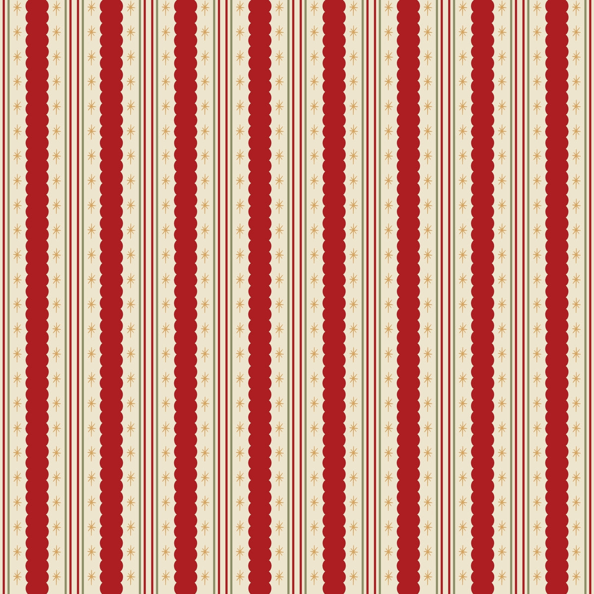 Scarlet Heritage Stripe Wallpaper