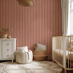 Scarlet Heritage Stripe Wallpaper