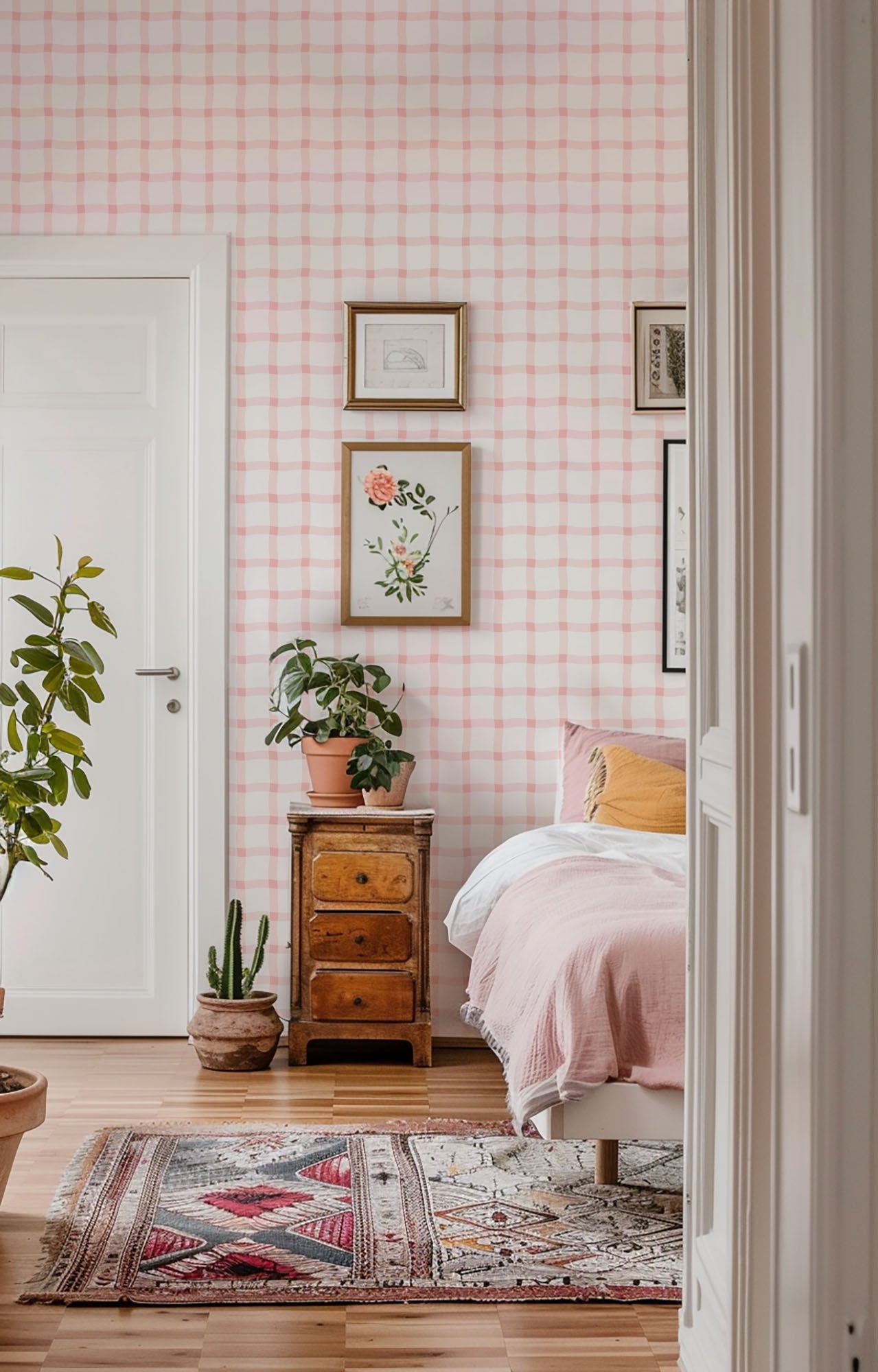 Pink Soft Plaid Wallpaper