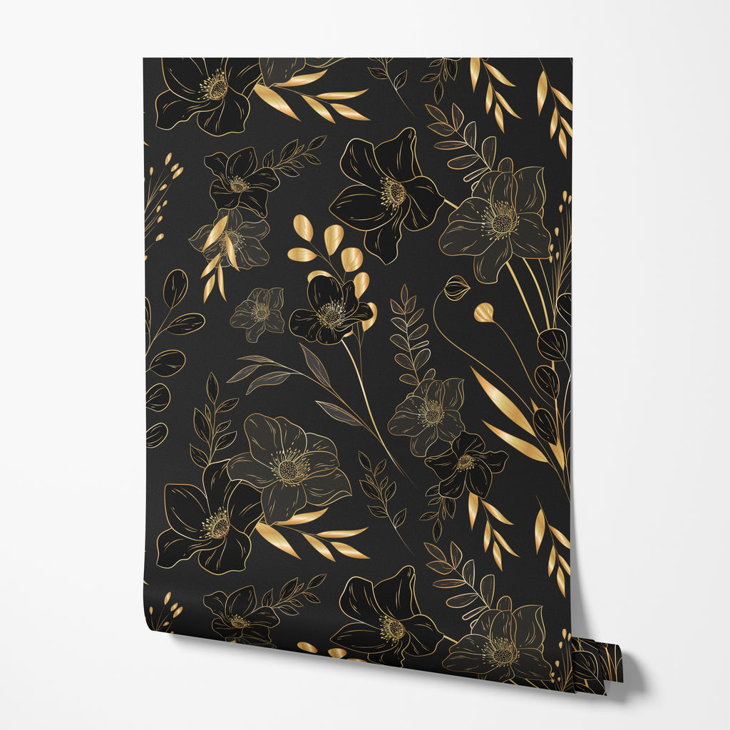 Golden Botanical Wallpaper