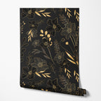 Golden Botanical Wallpaper