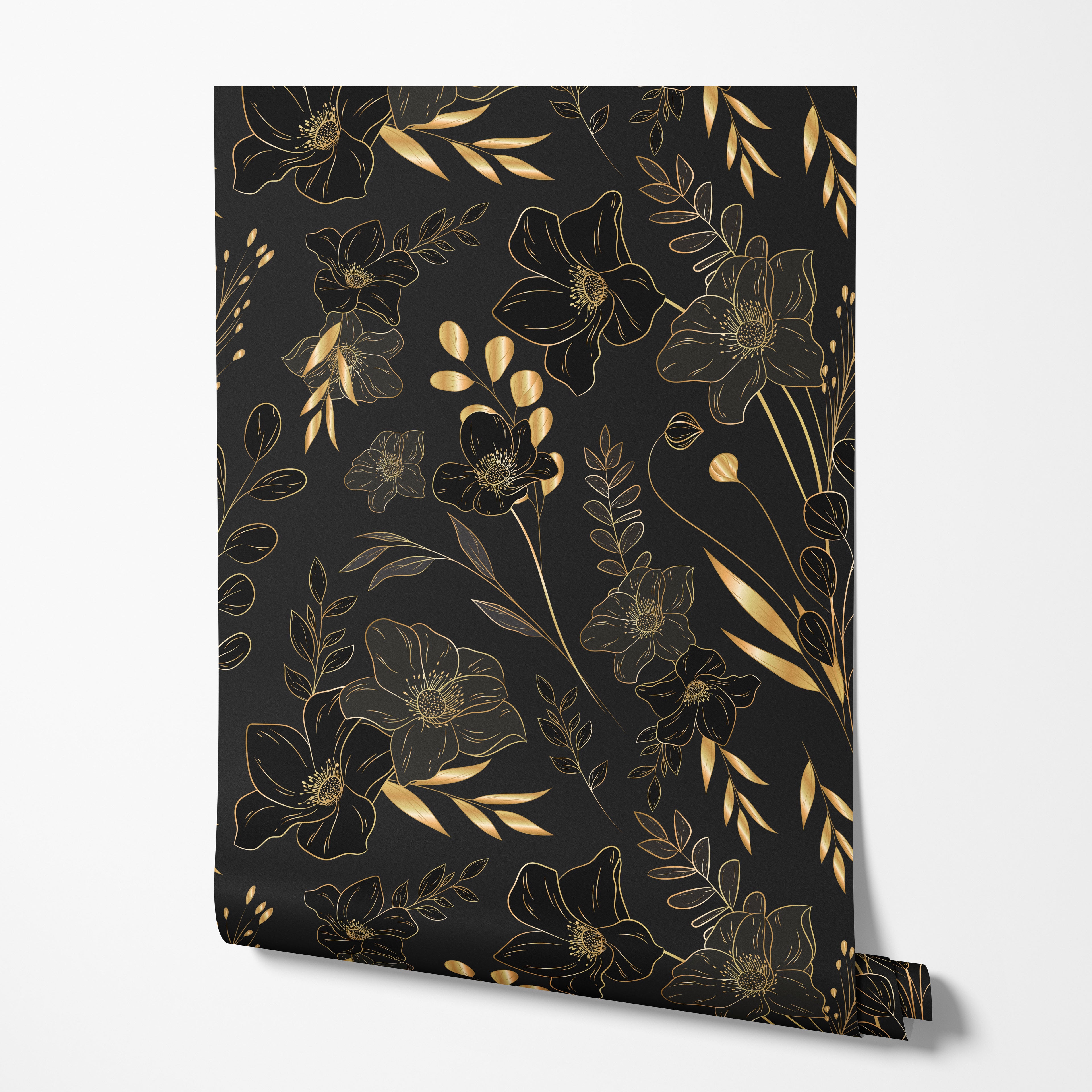 Golden Botanical Wallpaper