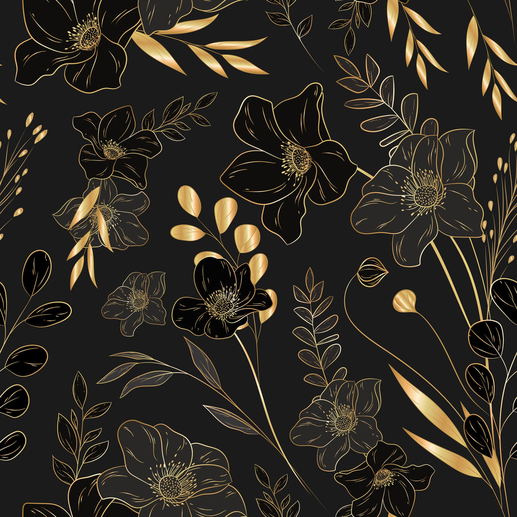 Golden Botanical Wallpaper