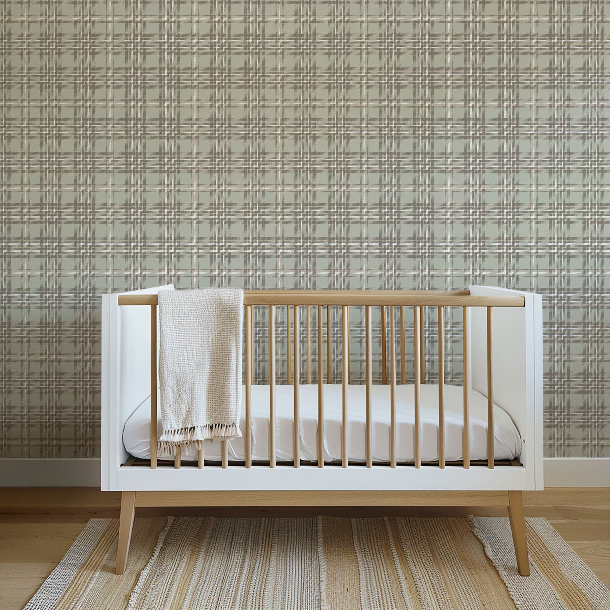 Taupe Tartan Wallpaper