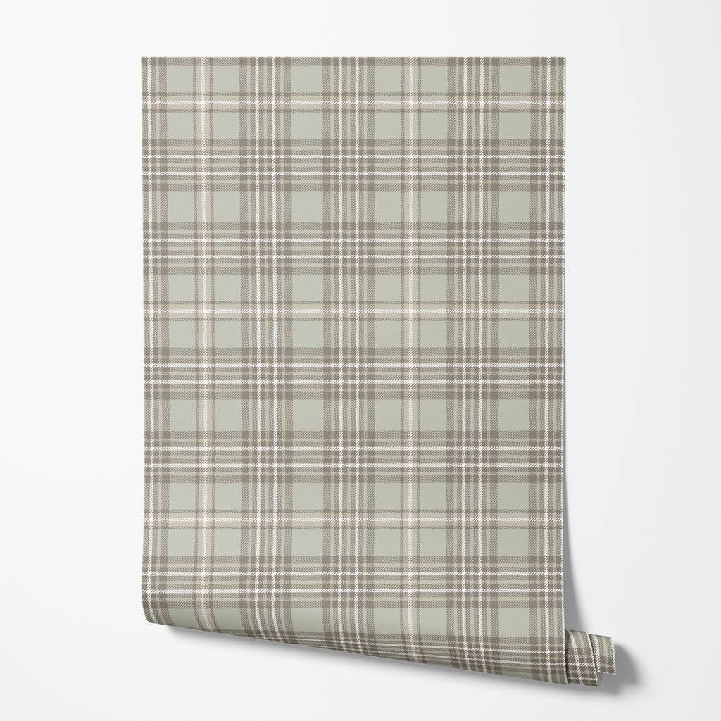 Taupe Tartan Wallpaper