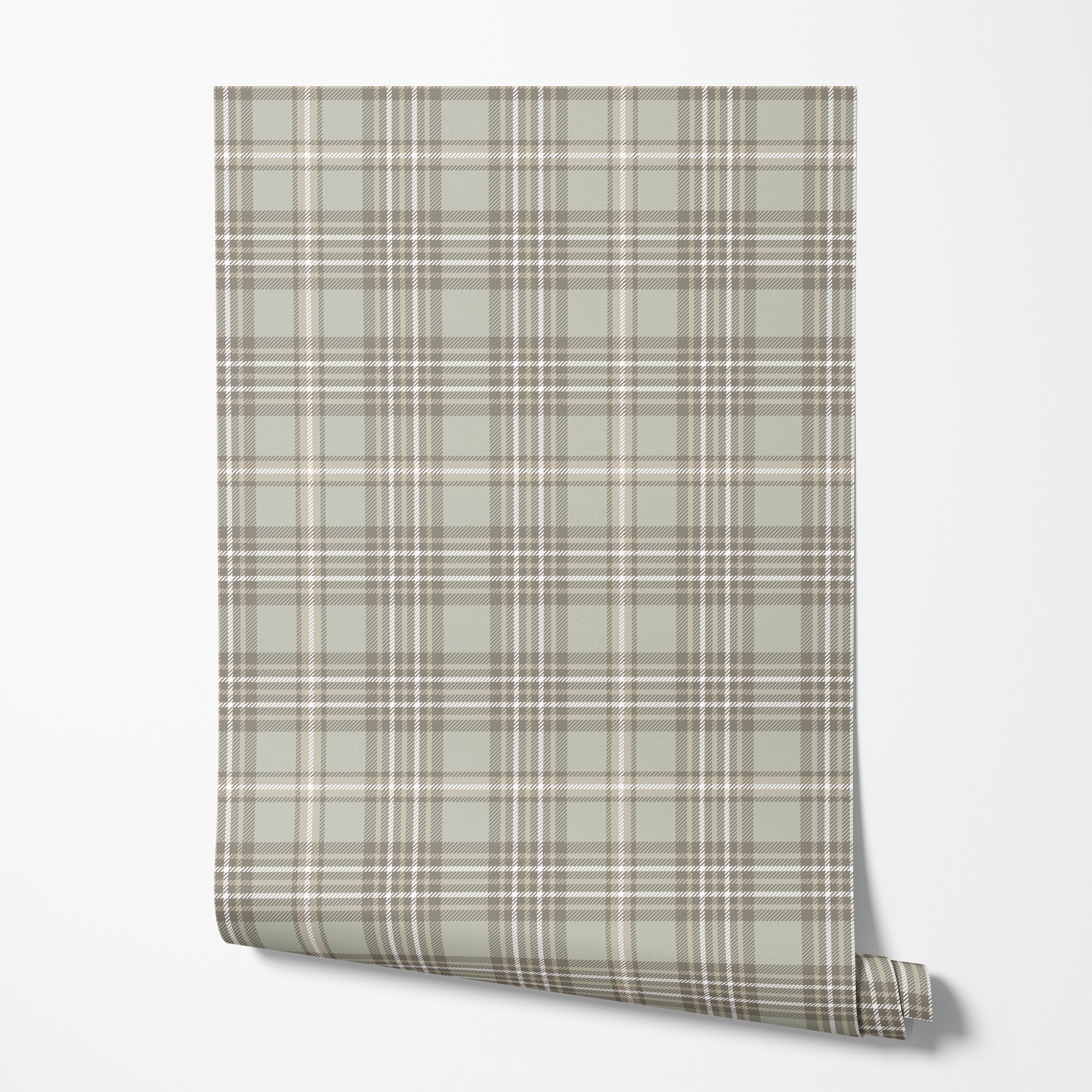 Taupe Tartan Wallpaper