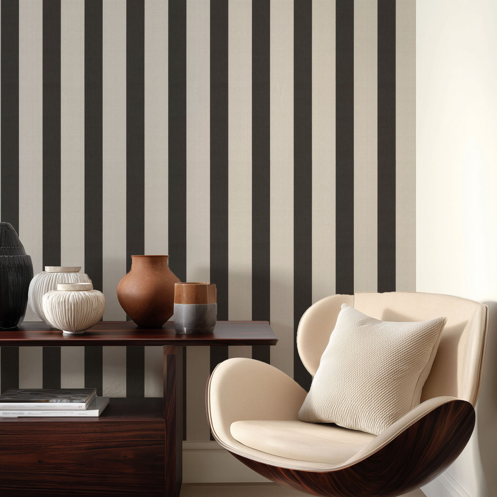 Charcoal Stripe Wallpaper