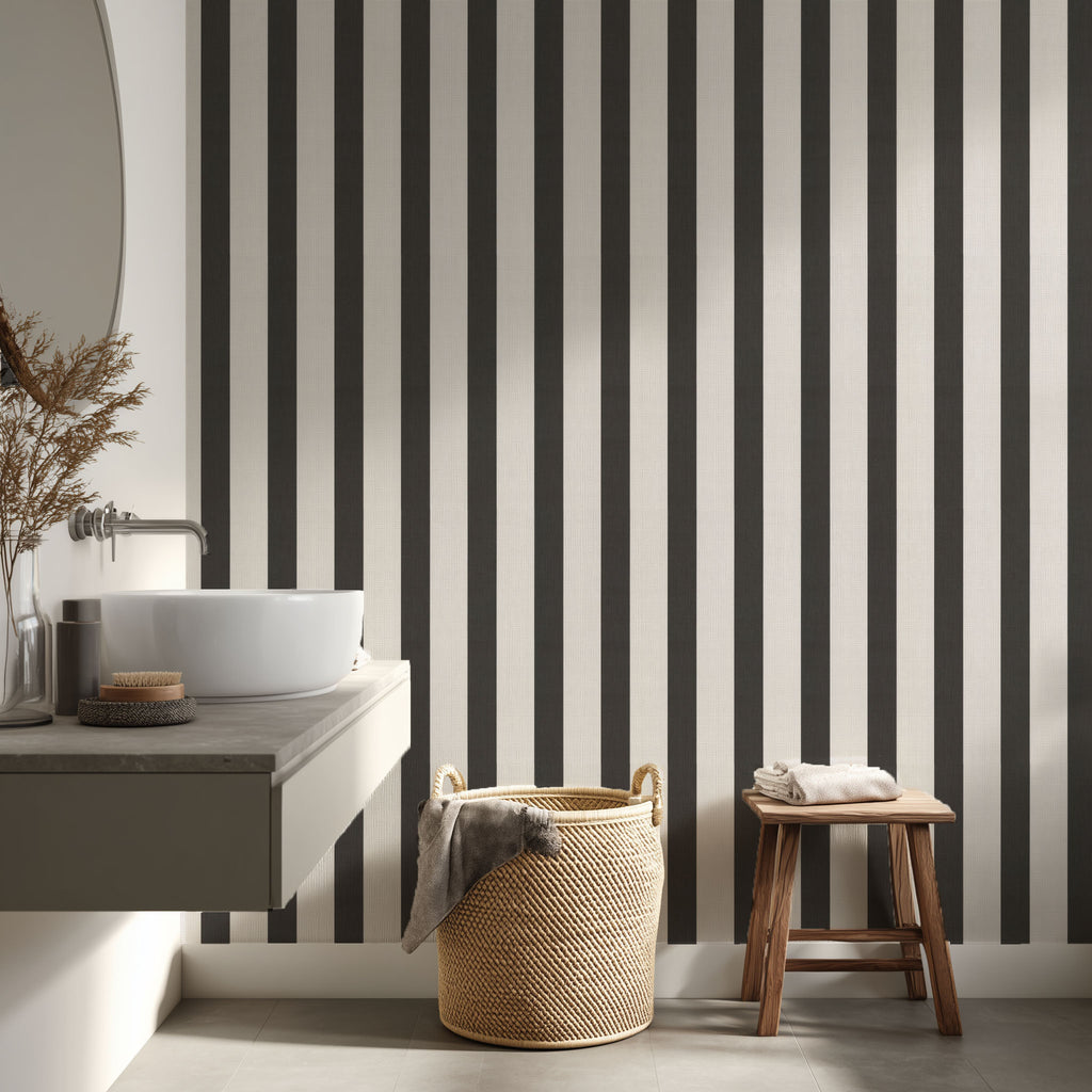 Charcoal Stripe Wallpaper