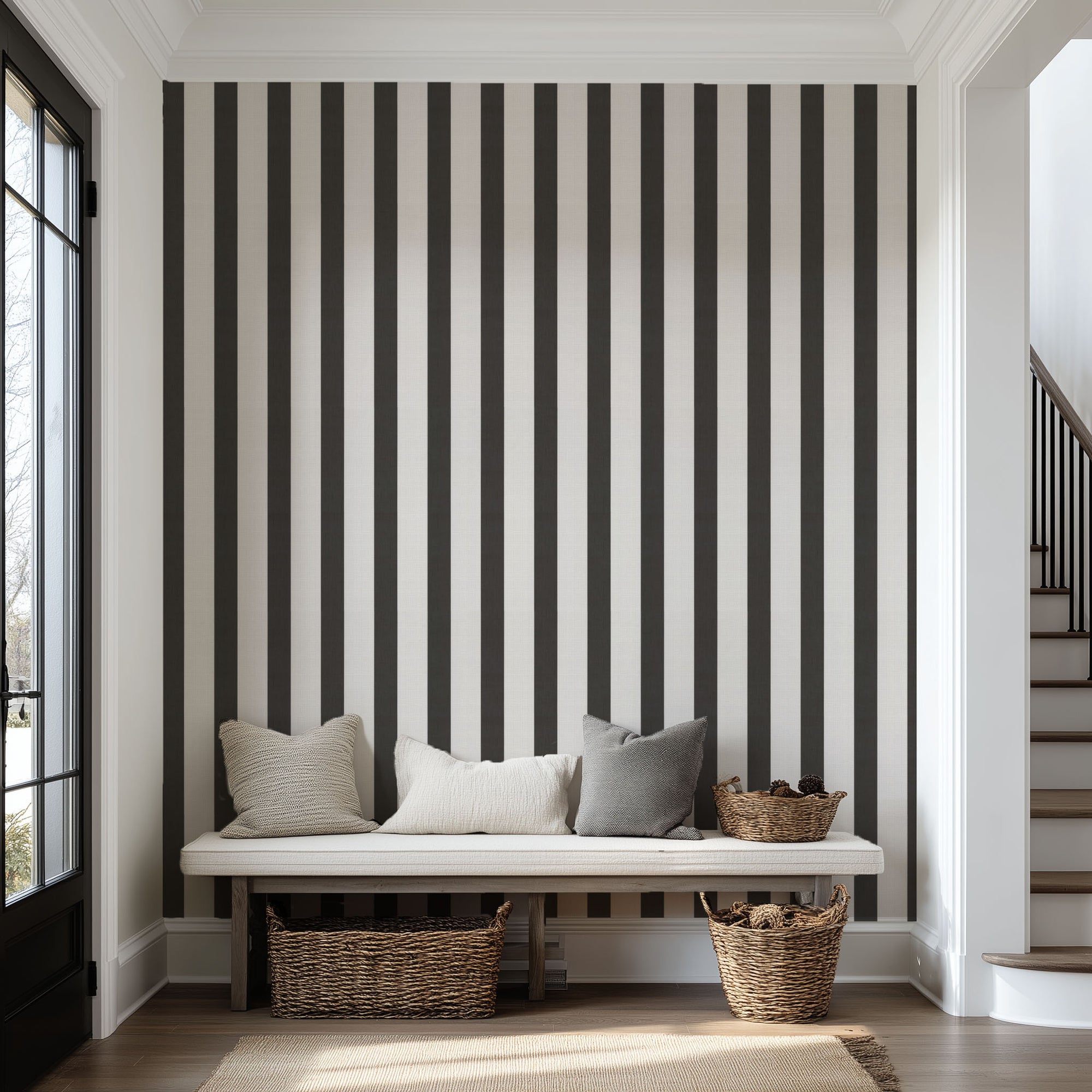Charcoal Stripe Wallpaper