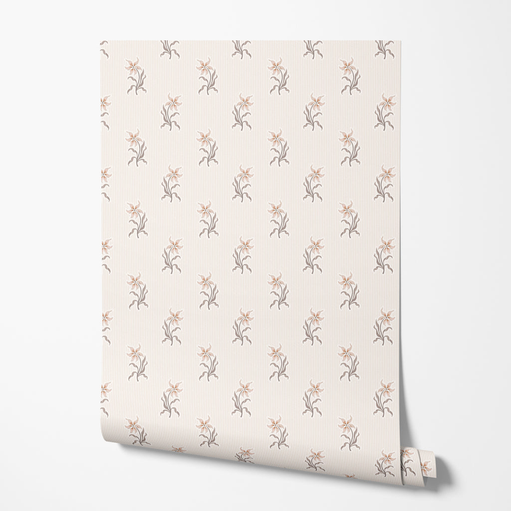 Floral Stripe Wallpaper