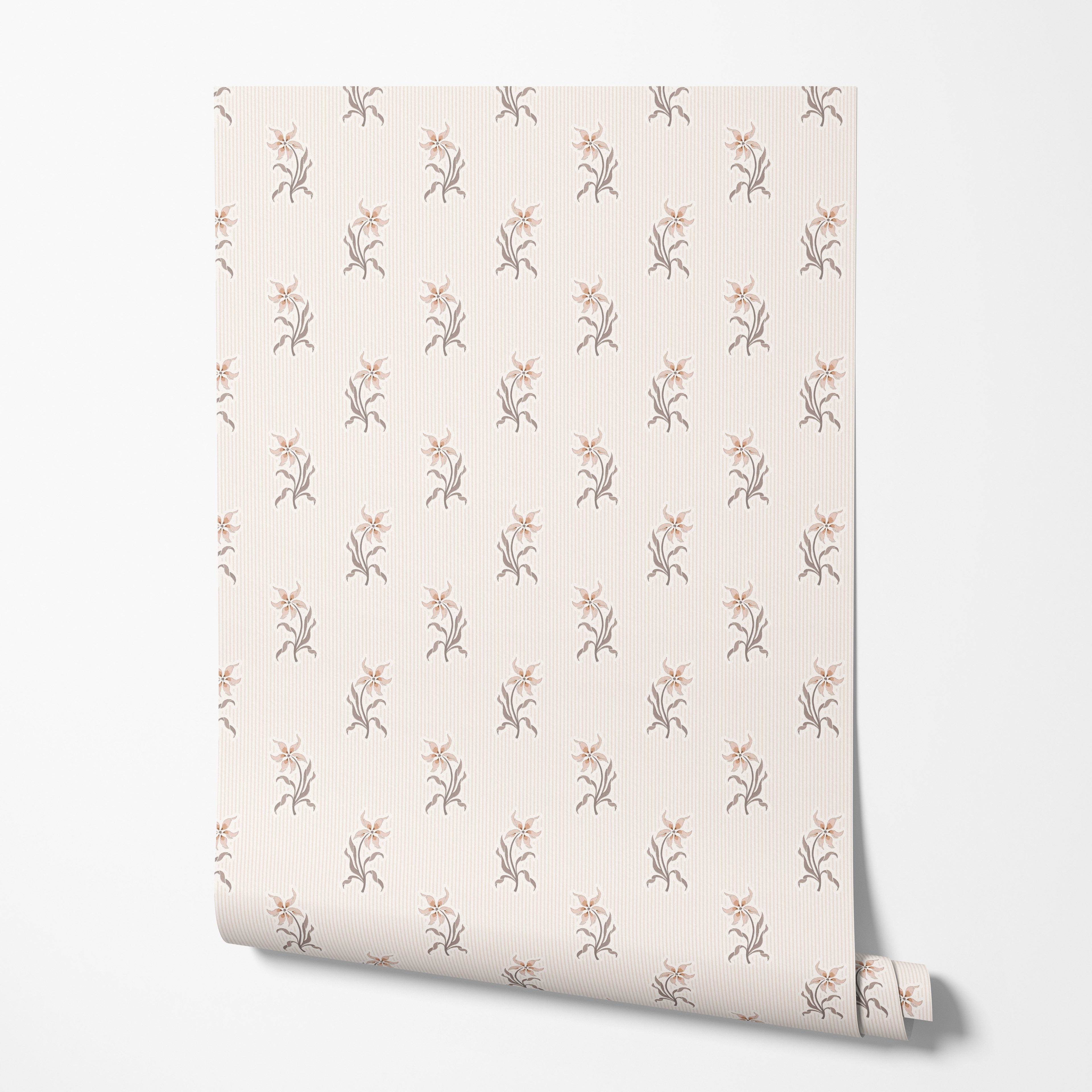 Floral Stripe Wallpaper