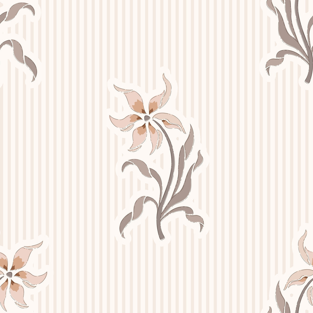 Floral Stripe Wallpaper