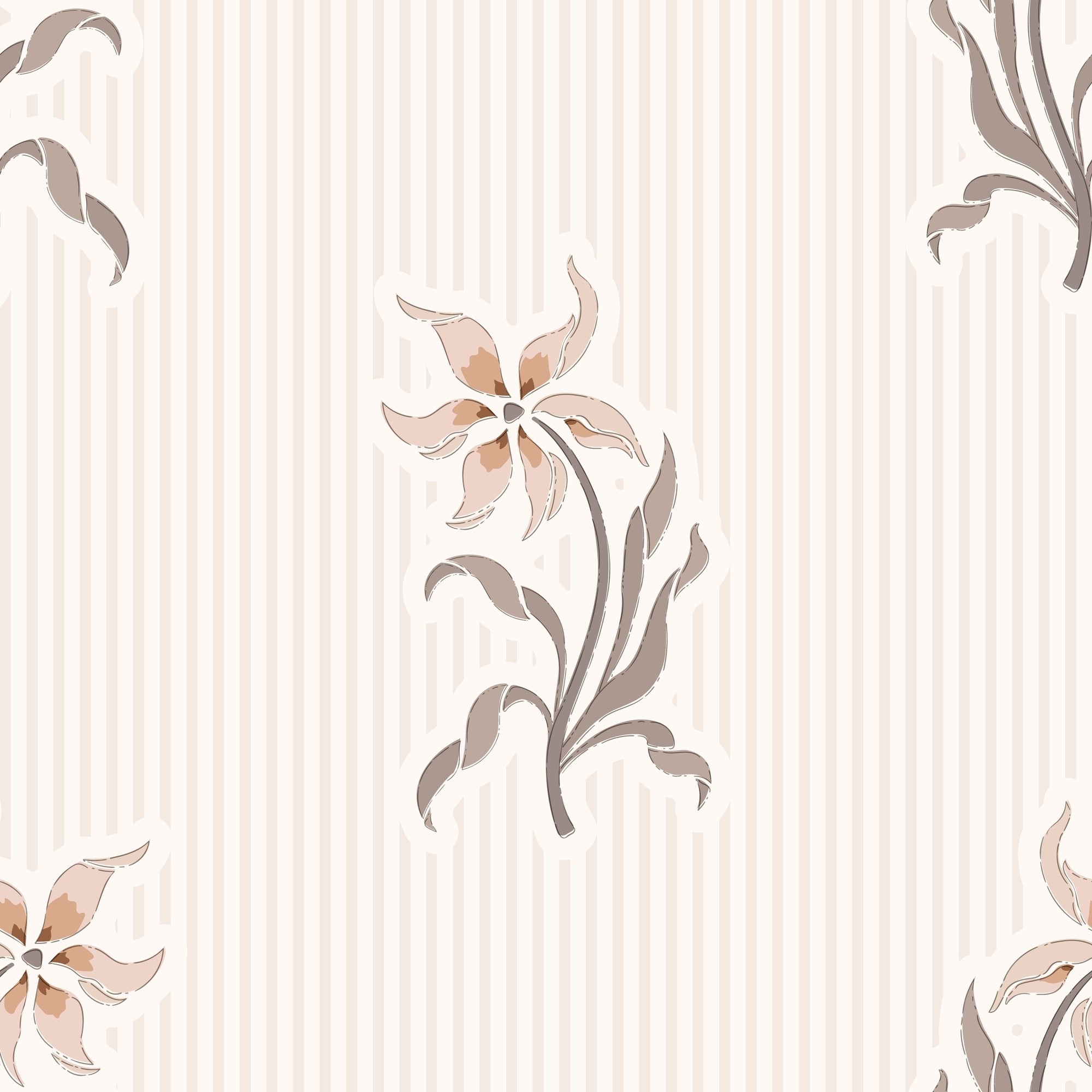 Floral Stripe Wallpaper