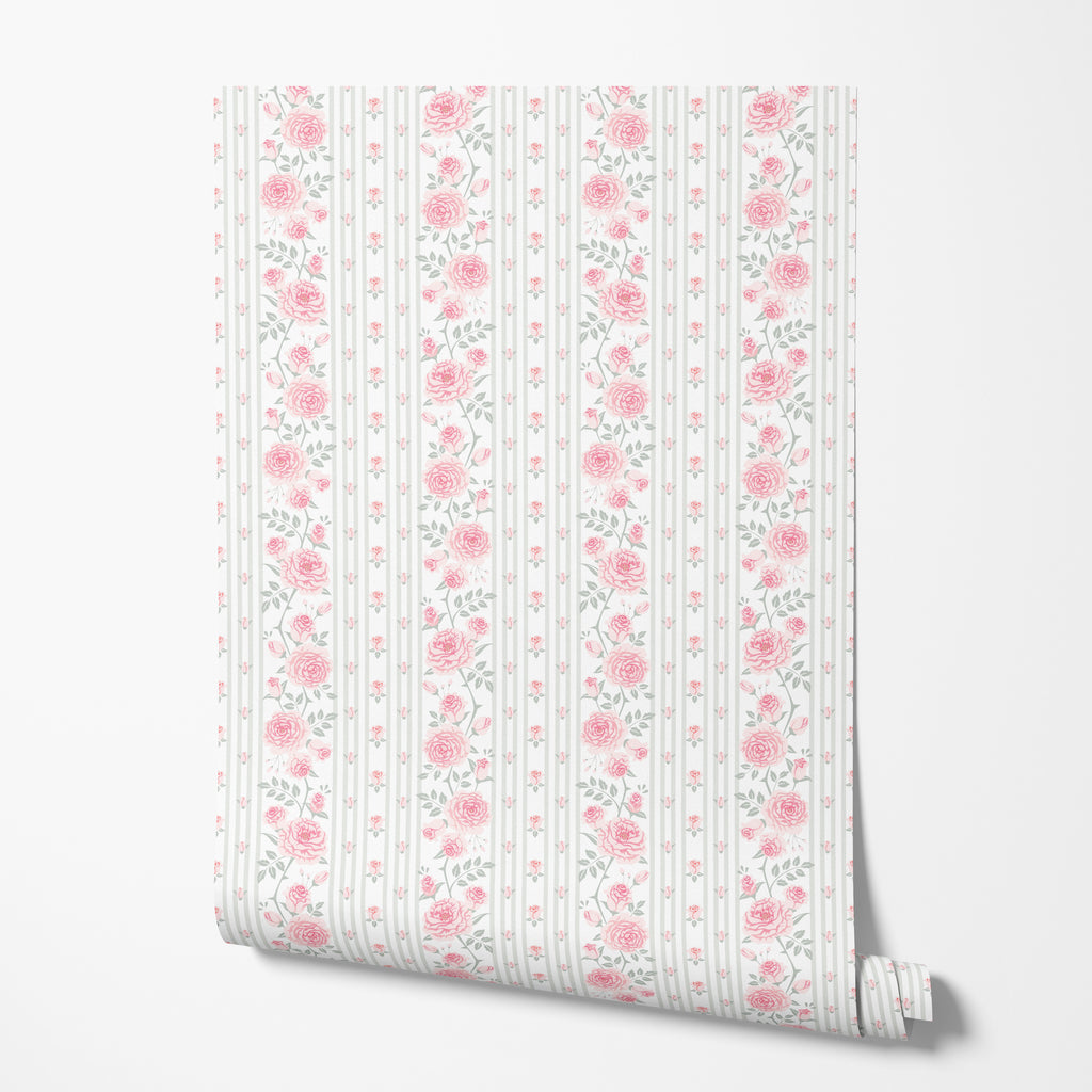 Rose Stripe Wallpaper