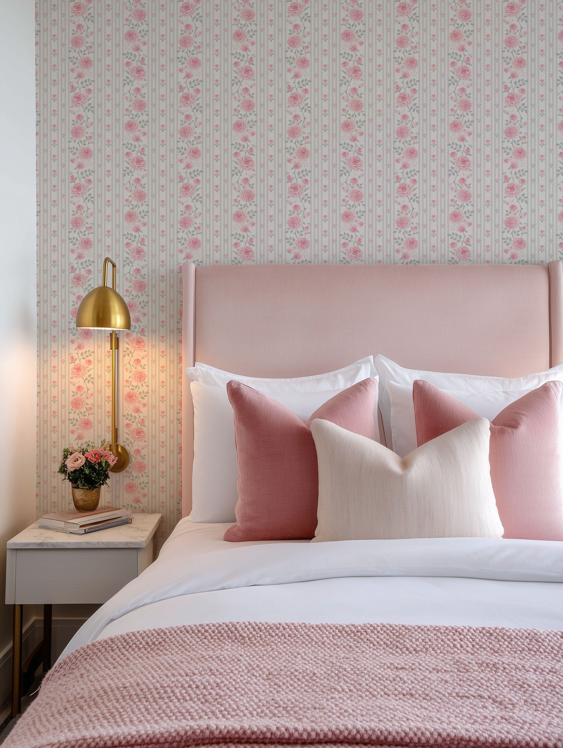 Rose Stripe Wallpaper