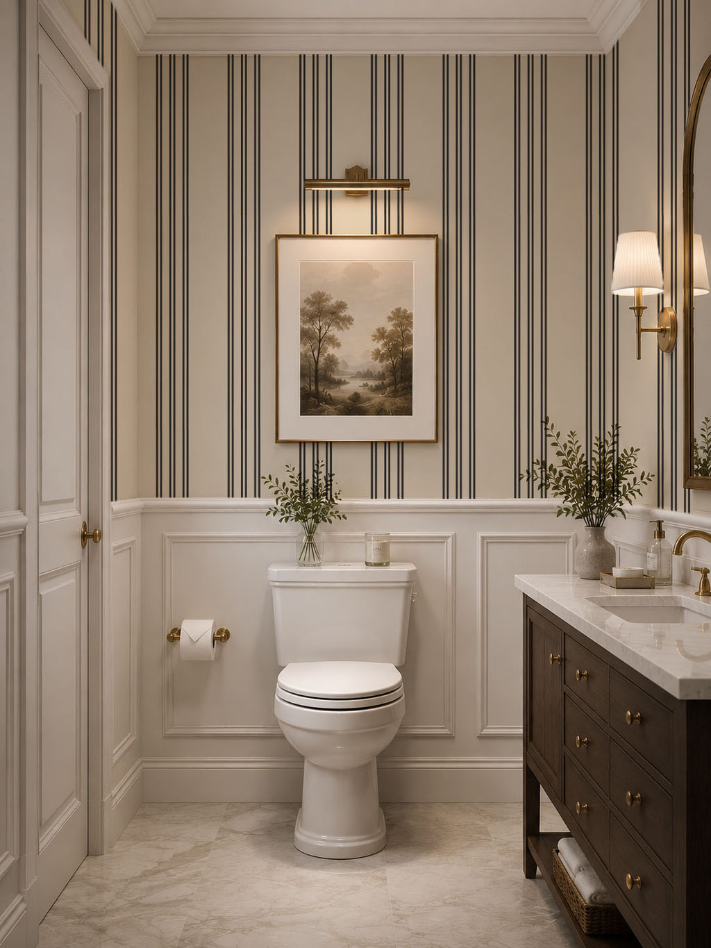 Classic Stripe Wallpaper - Black Stripes